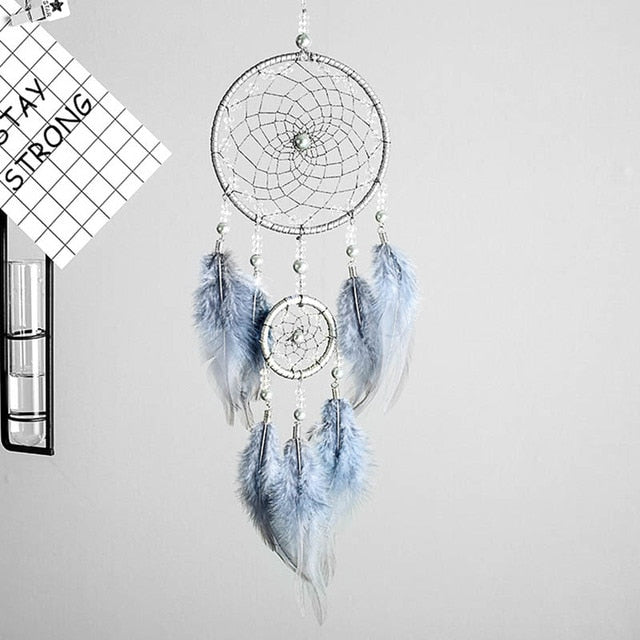 Colorful True feather dream catcher light