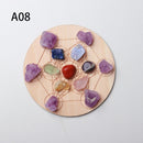 Natural Crystal Mixed  seven Chakra Healing Stone + Seven Star Array Wood Plate