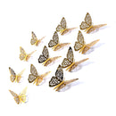 12Pcs 4D Hollow Butterfly Wall Sticker