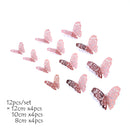 12Pcs 4D Hollow Butterfly Wall Sticker