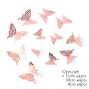 12Pcs 4D Hollow Butterfly Wall Sticker