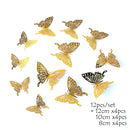 12Pcs 4D Hollow Butterfly Wall Sticker