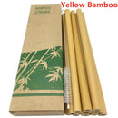 10Pcs/Set Natural Bamboo Reusable Drinking Straws with Case