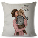 Cute Cartoon Super Mama Cushion Cover