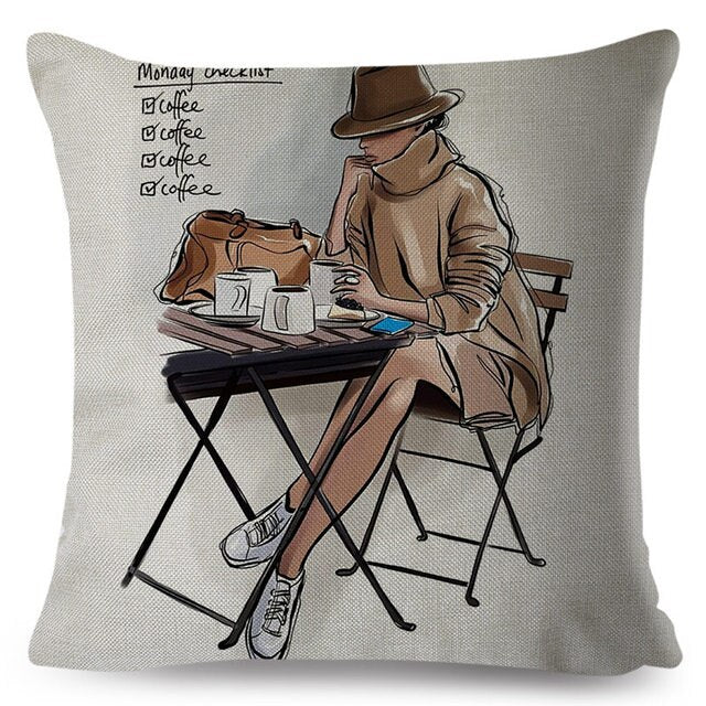 Cute Cartoon Super Mama Cushion Cover