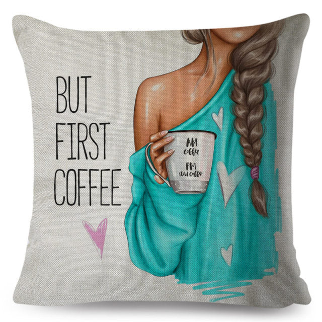 Cute Cartoon Super Mama Cushion Cover