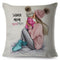 Cute Cartoon Super Mama Cushion Cover