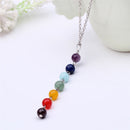 7 Chakra Gem Stone Beads Pendant Necklace