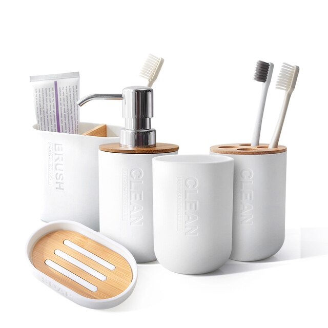 Bamboo Six-Piece Bathroom Set