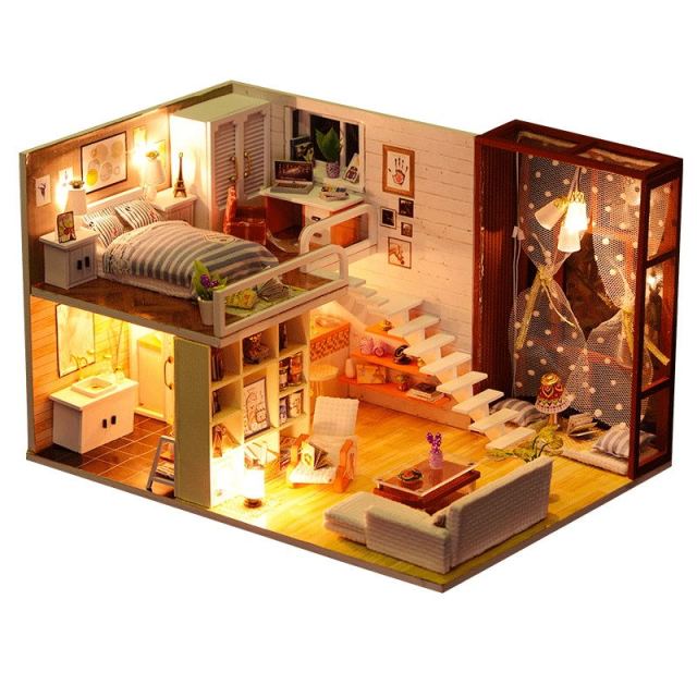 Miniature Doll House With Furniture