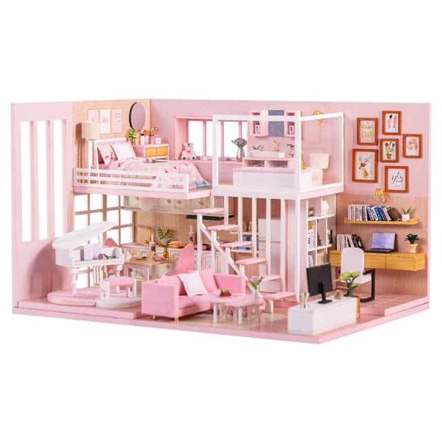 Miniature Doll House With Furniture