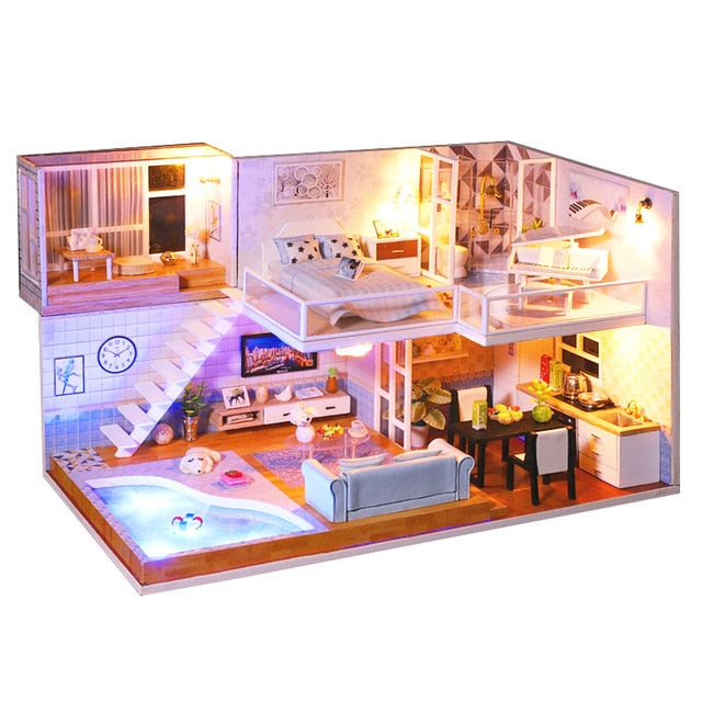 Miniature Doll House With Furniture