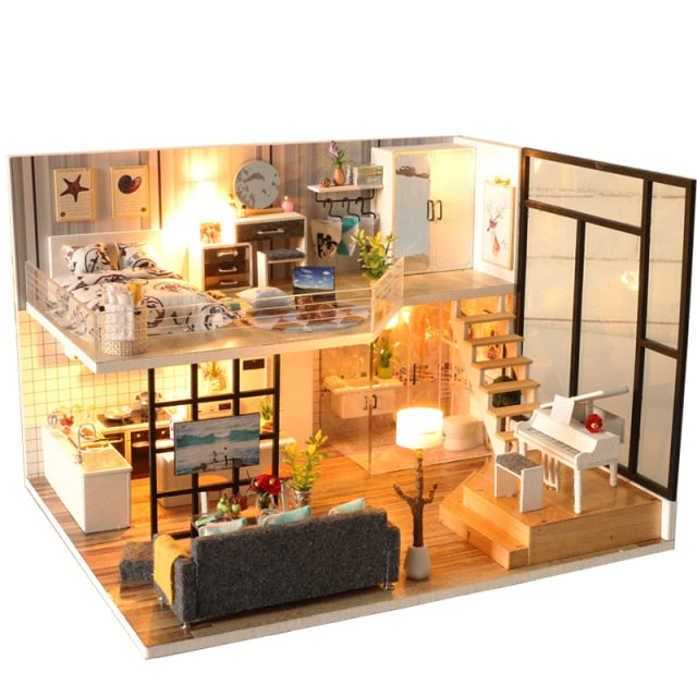 Miniature Doll House With Furniture