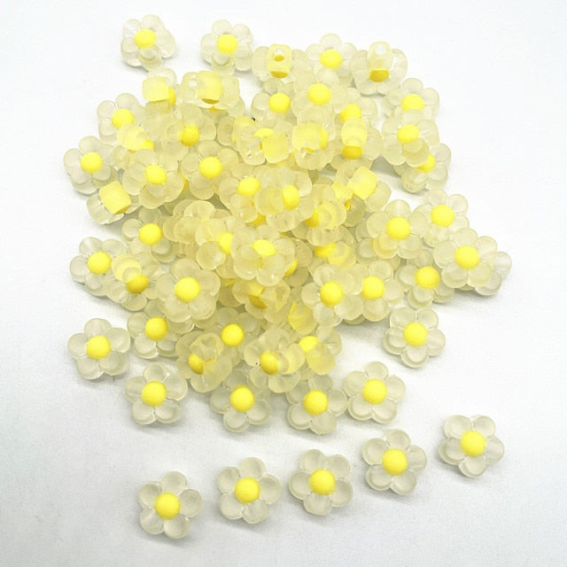 30pcs 12mm Matting Acrylic Sunflowers Beads