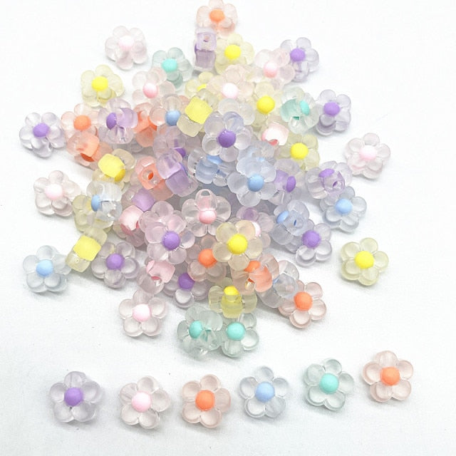 30pcs 12mm Matting Acrylic Sunflowers Beads