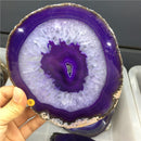 12-15CM Purple Crystal AGATE SLAB Geode Slice Mineral Coaster