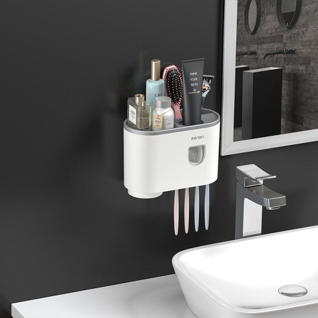 Magnetic Adsorption Inverted Toothbrush Holder