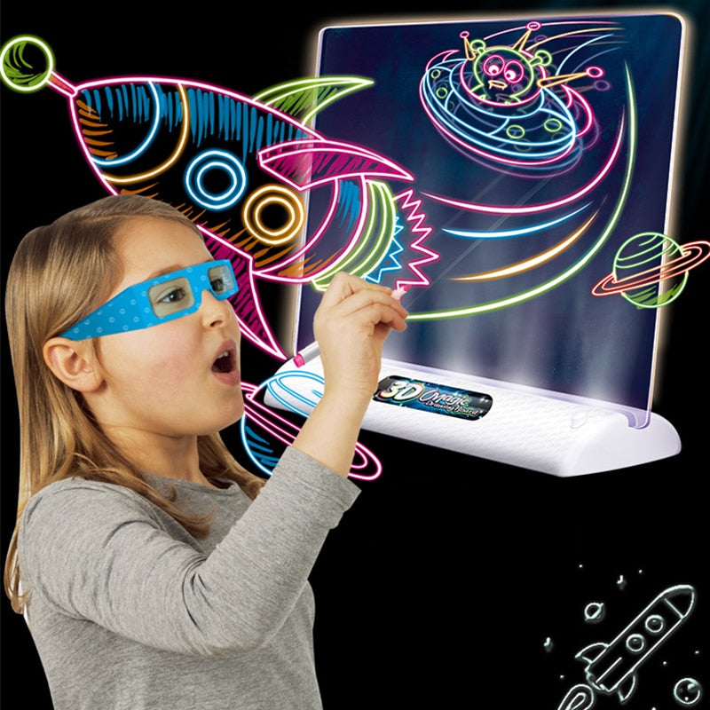 LED Light Effects Puzzle Magic 3D Drawing Pad