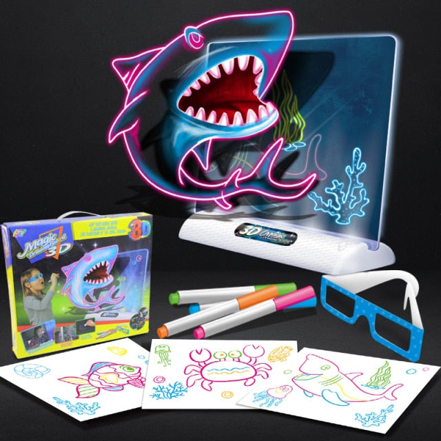 LED Light Effects Puzzle Magic 3D Drawing Pad