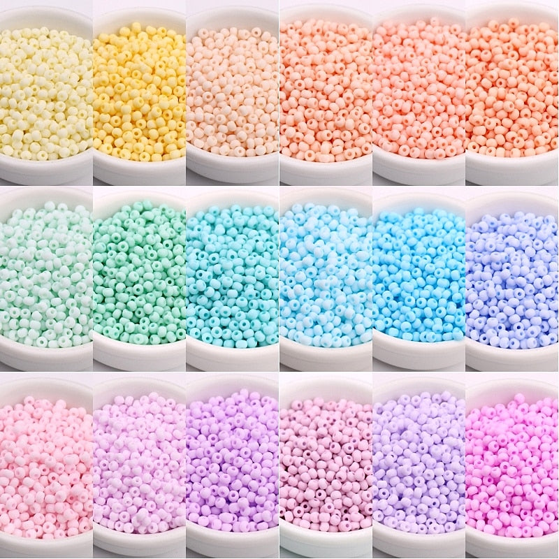 330Pcs/Bag 3mm Matte Macaroon Color Glass Seed Beads