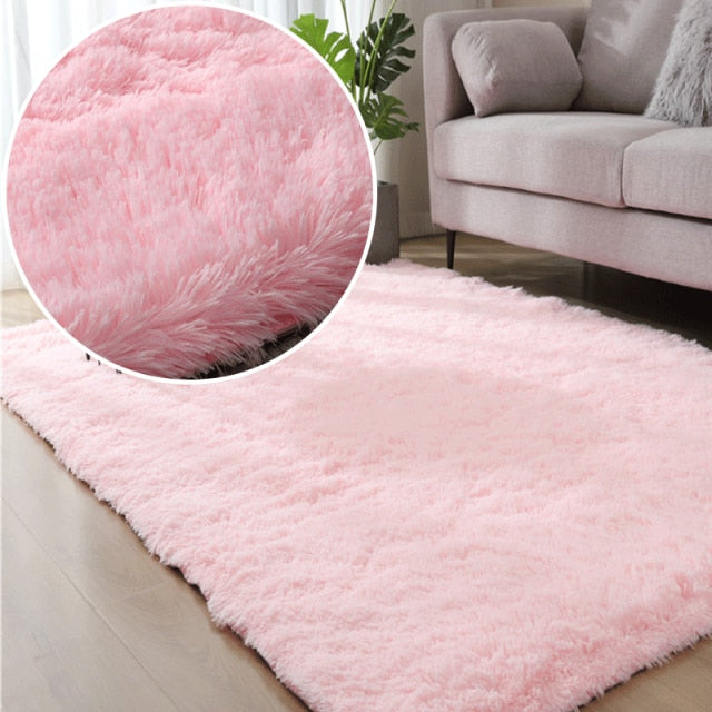 Nordic Lounge Fluffy Non-slip Mixed Dyed Carpet