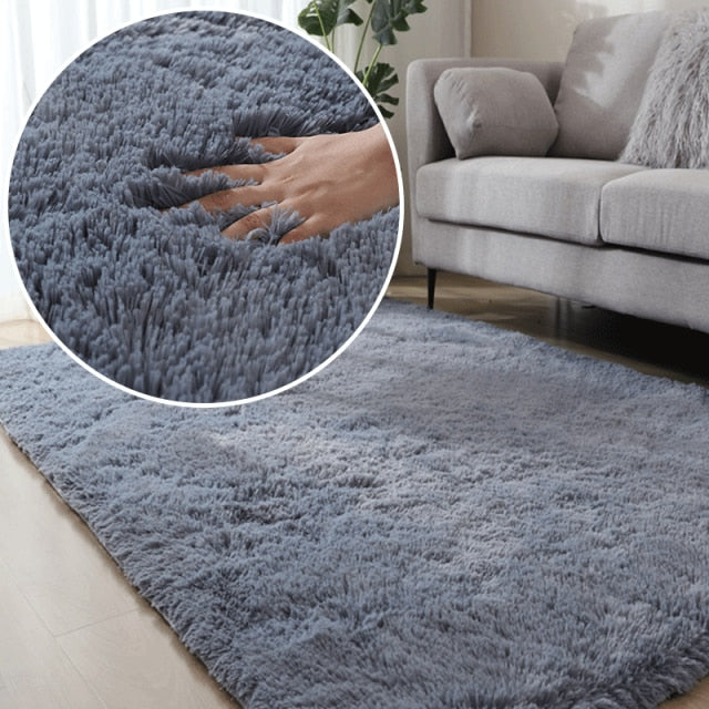 Nordic Lounge Fluffy Non-slip Mixed Dyed Carpet