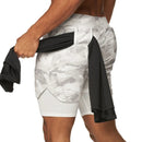 Camo 2 In 1 Double-deck Quick Dry GYM Sport Shorts