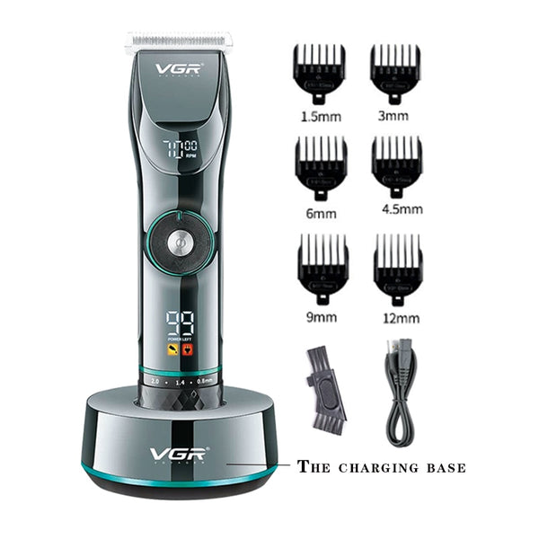 Professional cordless 15 speed adjustable hair trimmer