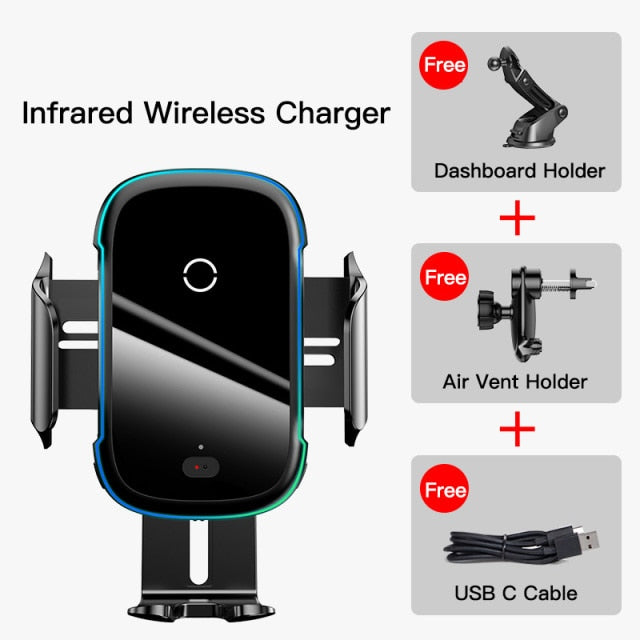 15W QI Wireless Charger Car Mount