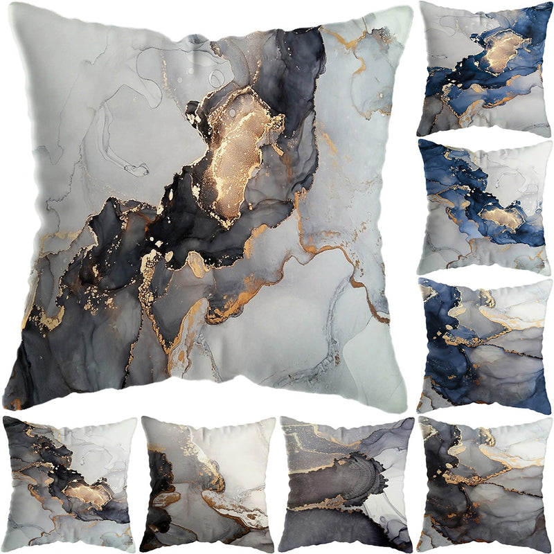 Abstract Marble Cushion Cover