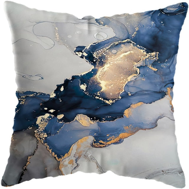 Abstract Marble Cushion Cover