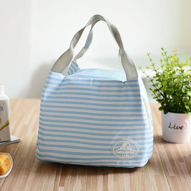 Thermal Insulated Safe Stripe Lunch Bag