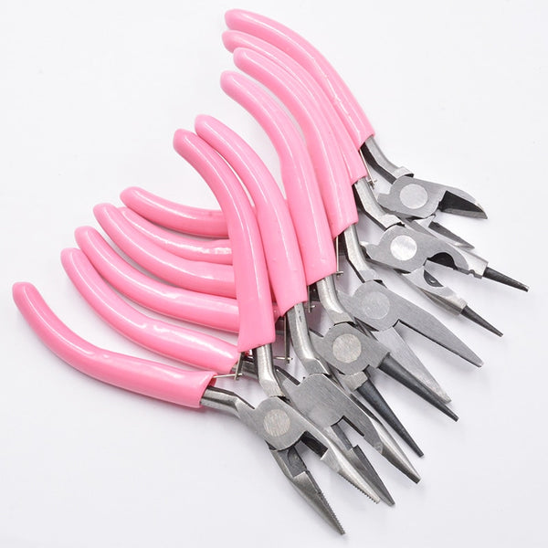 Cute Pink Color Handle Anti-slip Splicing and Fixing Jewelry Pliers