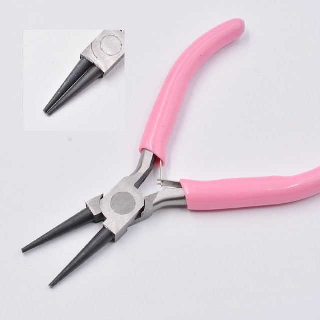 Cute Pink Color Handle Anti-slip Splicing and Fixing Jewelry Pliers