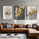 Nordic Golden Abstract Leaf Flower Wall Art