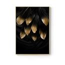 Nordic Golden Abstract Leaf Flower Wall Art