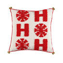 Snowflake Loop Velvet Tufted Red Pillowcase