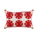 Snowflake Loop Velvet Tufted Red Pillowcase