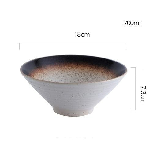 Japanese bamboo hat ceramic bowl