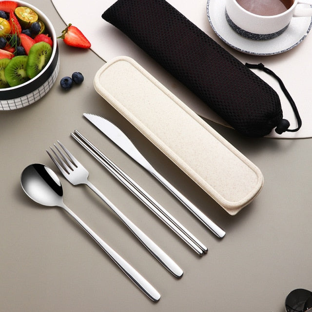 Eco Friendly Portable Cutlery Sets With Case