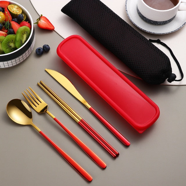 Eco Friendly Portable Cutlery Sets With Case