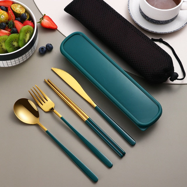 Eco Friendly Portable Cutlery Sets With Case