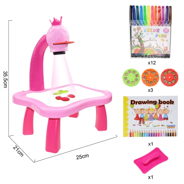 Children Led Projector Art Drawing Table Toy