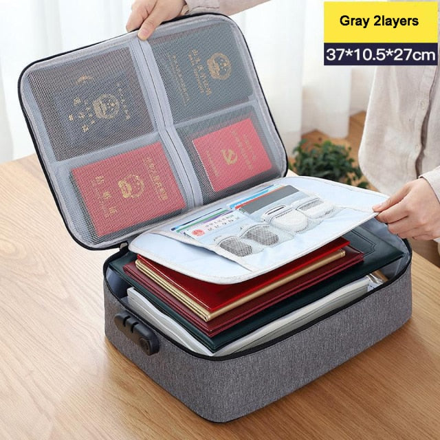 Large Capacity Multi-Layer Document Storage Bag