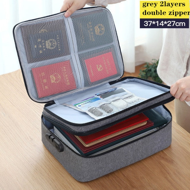 Large Capacity Multi-Layer Document Storage Bag