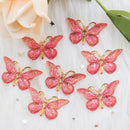 10pcs Resin 25*38mm Bling Colorful Butterflies