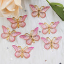 10pcs Resin 25*38mm Bling Colorful Butterflies