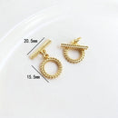 14K Gold Color Brass O Toggle Clasps